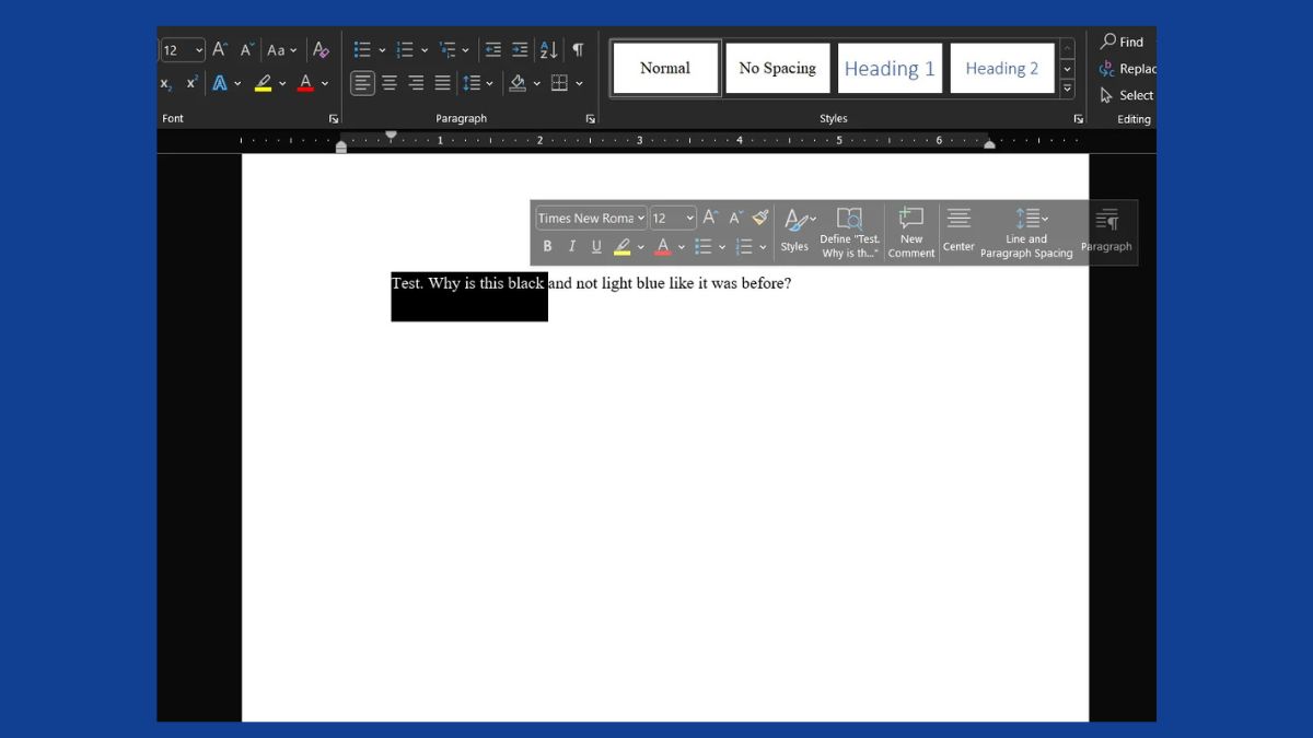 Nguyên nhân chữ bị bôi đen trong Word
