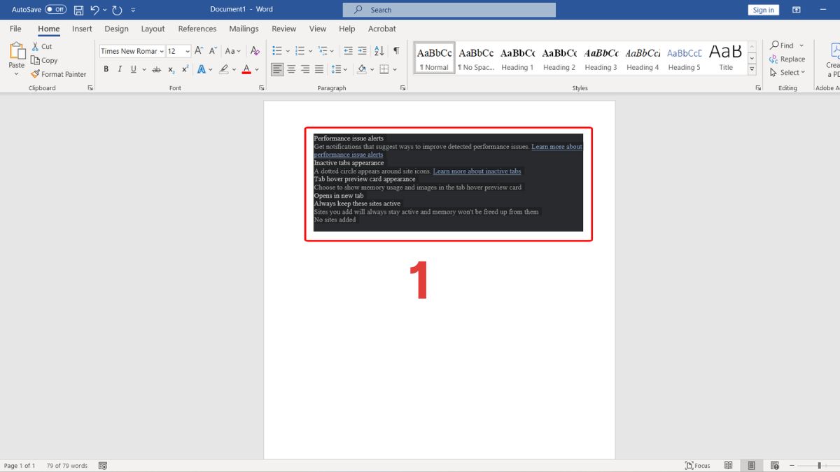 Tạo file mới và copy nội dung sạch để khắc phục lỗi chữ bị bôi đen trong Word bước 2