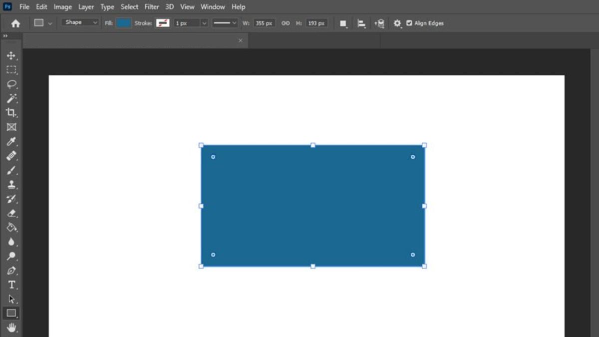 Chèn Symbol trong Photoshop bằng Rectangle Tool bước 2 (Hình minh họa)