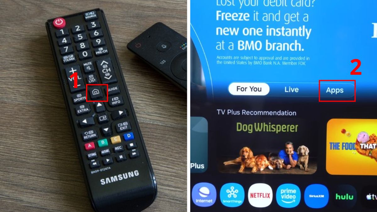 Tải ứng dụng trên tivi Samsung tại mục APPS bước 1