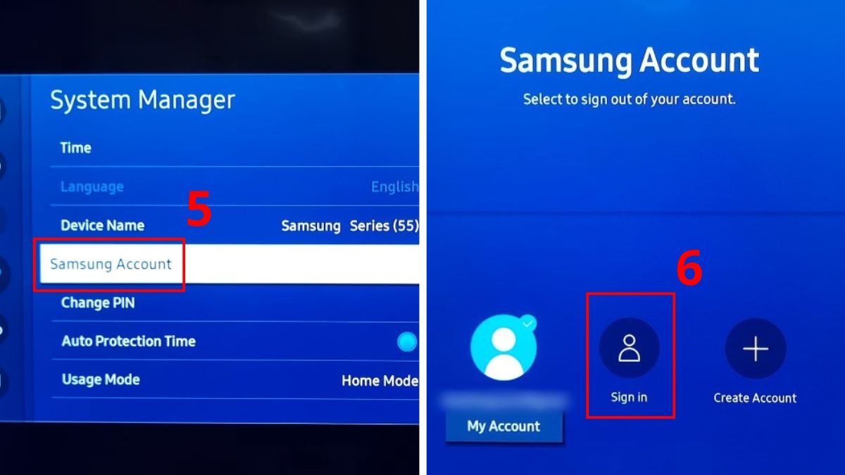 Đăng nhập tài khoản Samsung Account trên tivi bước 3