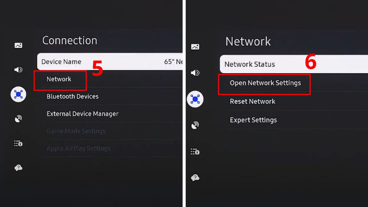 Thực hiện kết nối Wifi cho tivi Samsung bước 3
