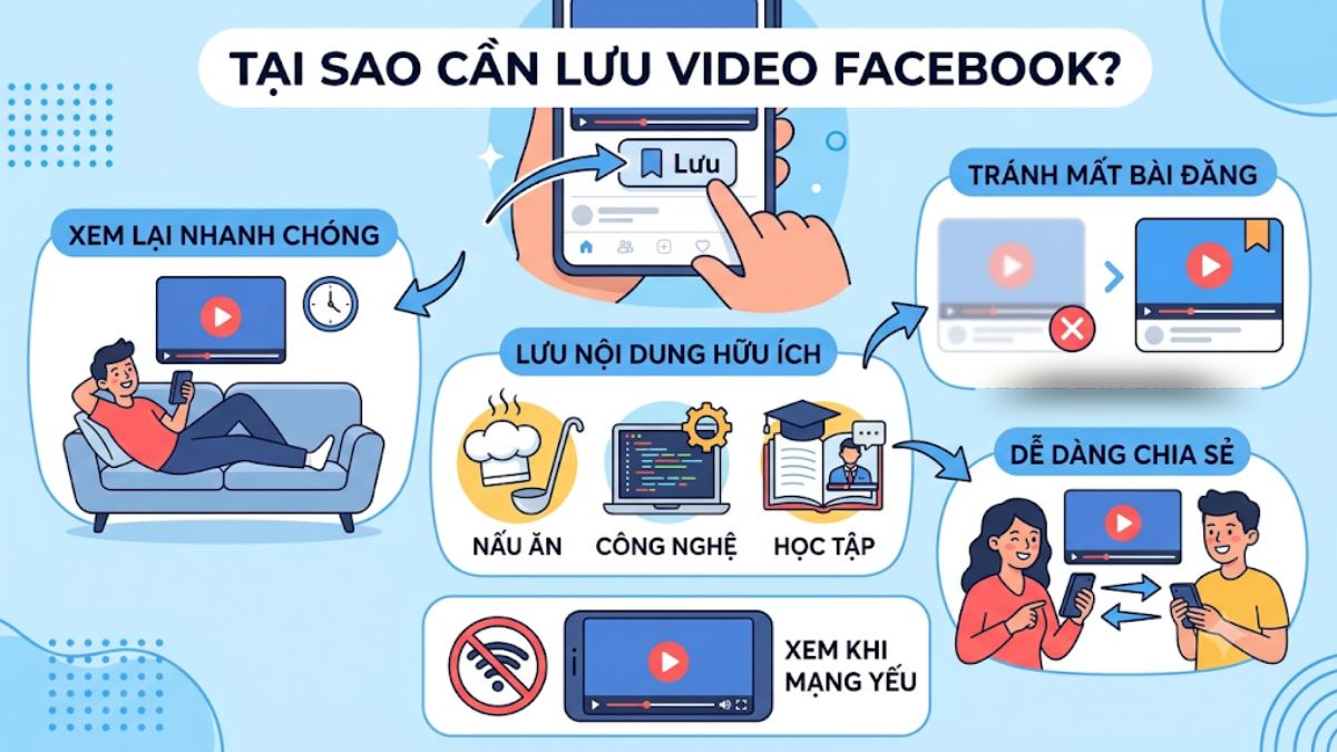 Việc lưu video Facebook để những thông tin hữu ích không bị trôi đi