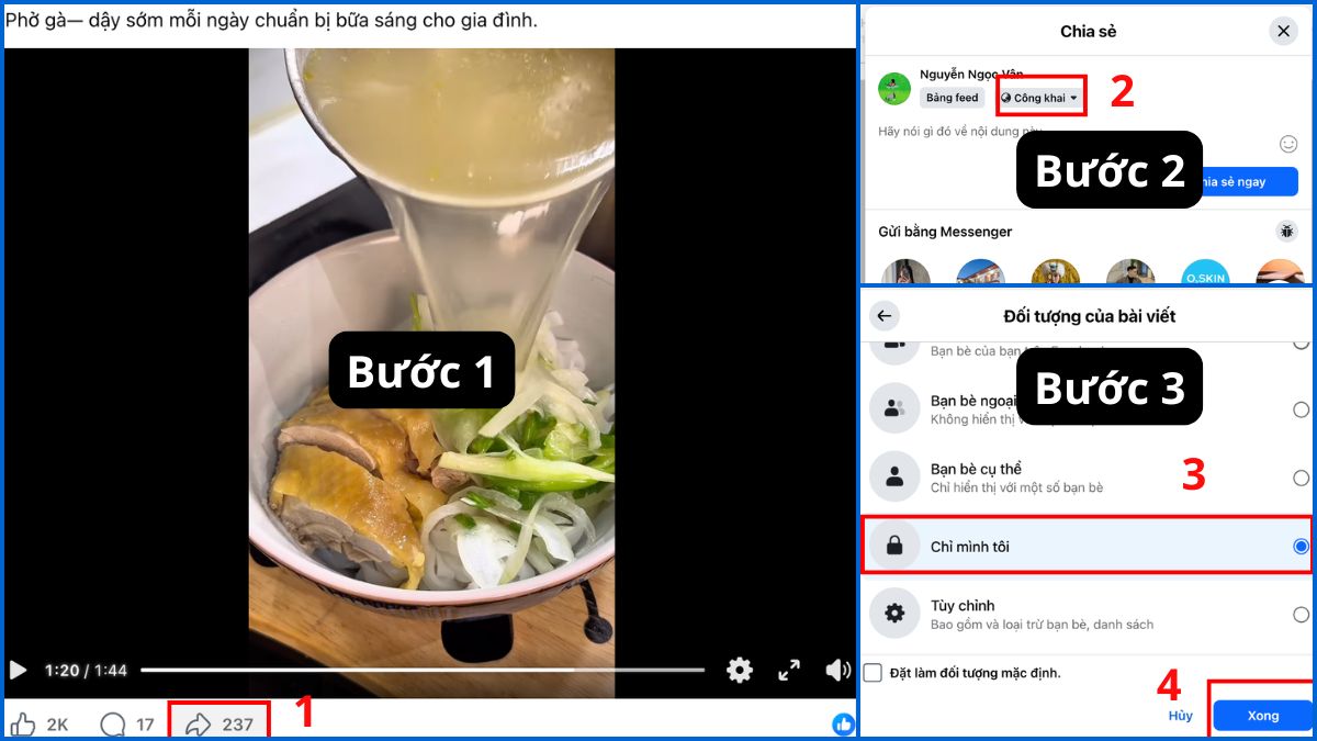 Sử dụng nút Share để lưu video về trang cá nhân