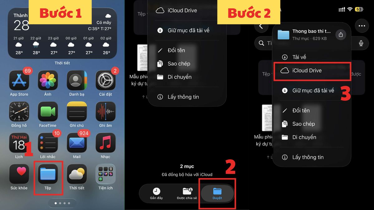 Mở ứng dụng tệp trên iPhone