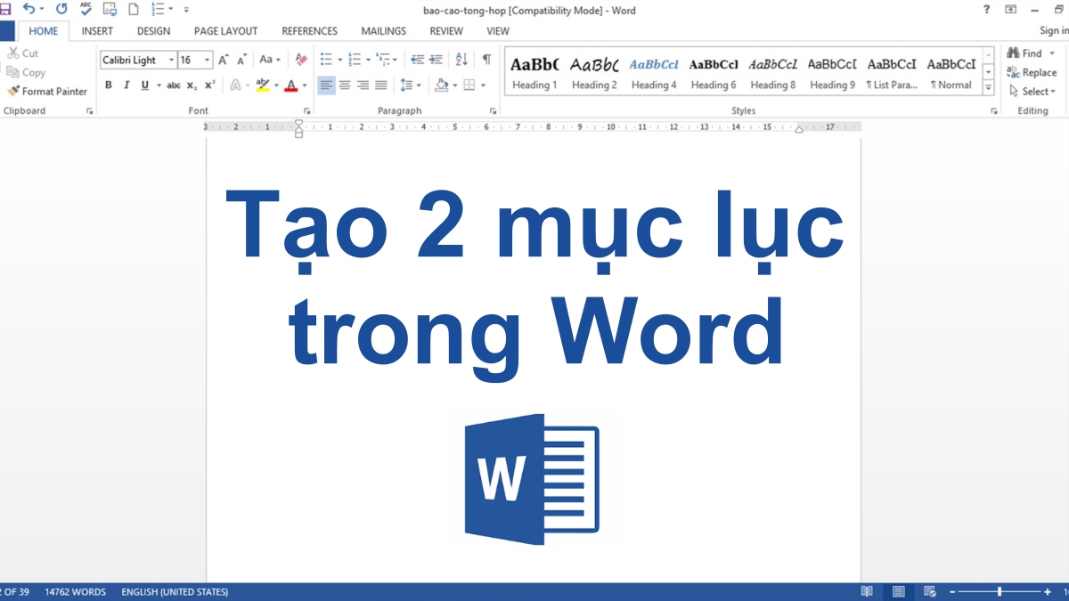 Cách tạo 2 mục lục trong Word chi tiết từ A–Z