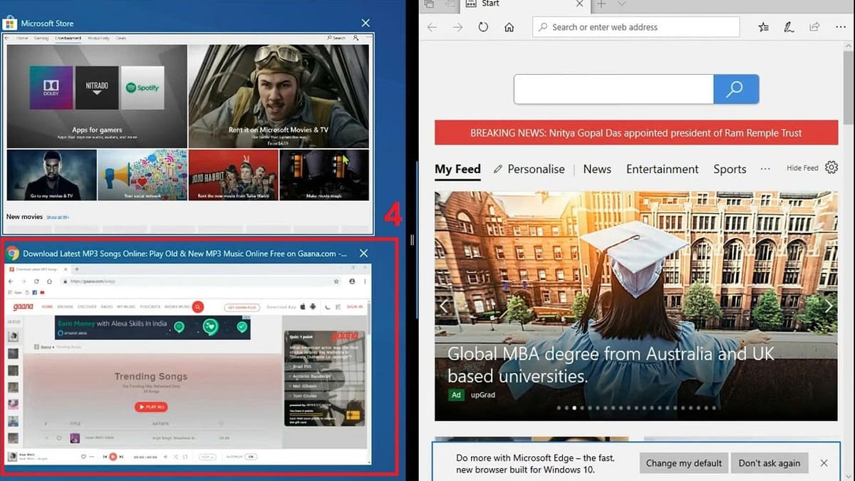 Cách chia đôi màn hình khi sử dụng chế độ máy tính bảng bước 4