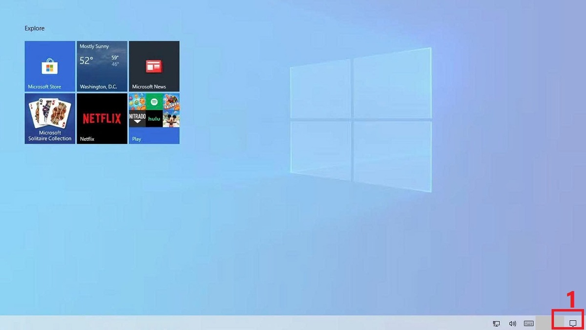 Cách tắt Tablet Mode bằng Action Center bước 1