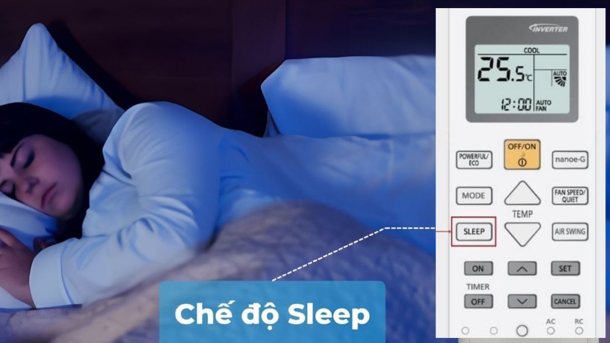 Điều hòa đang bật chế độ Sleep