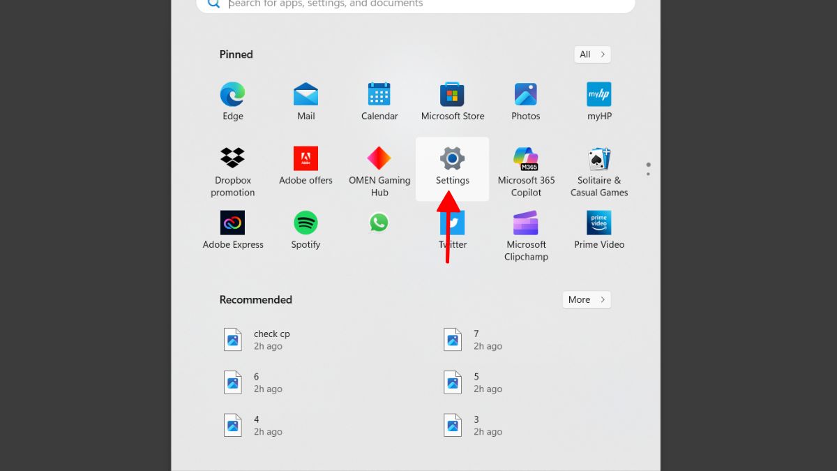 Xóa Temporary File bằng cửa sổ Setting bước 1