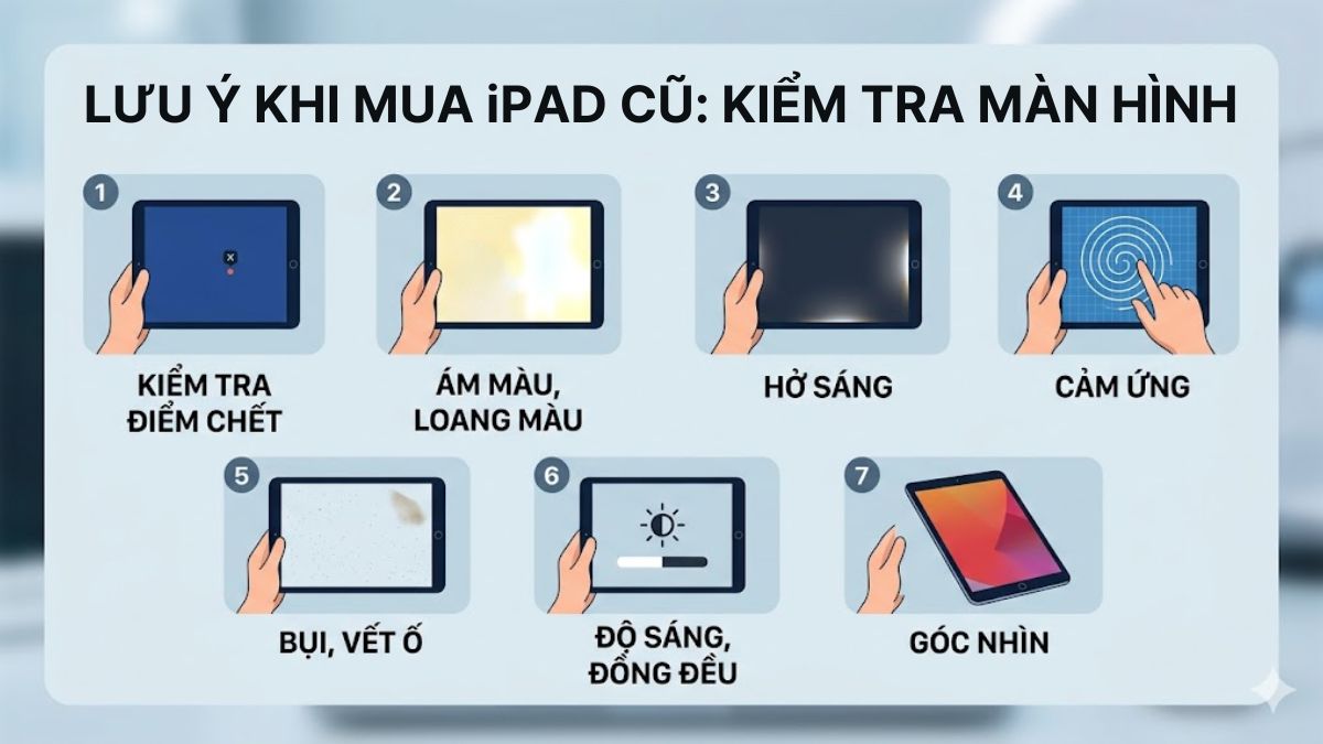 Những lưu ý về màn hình khi mua iPad cũ mà bạn nên biết