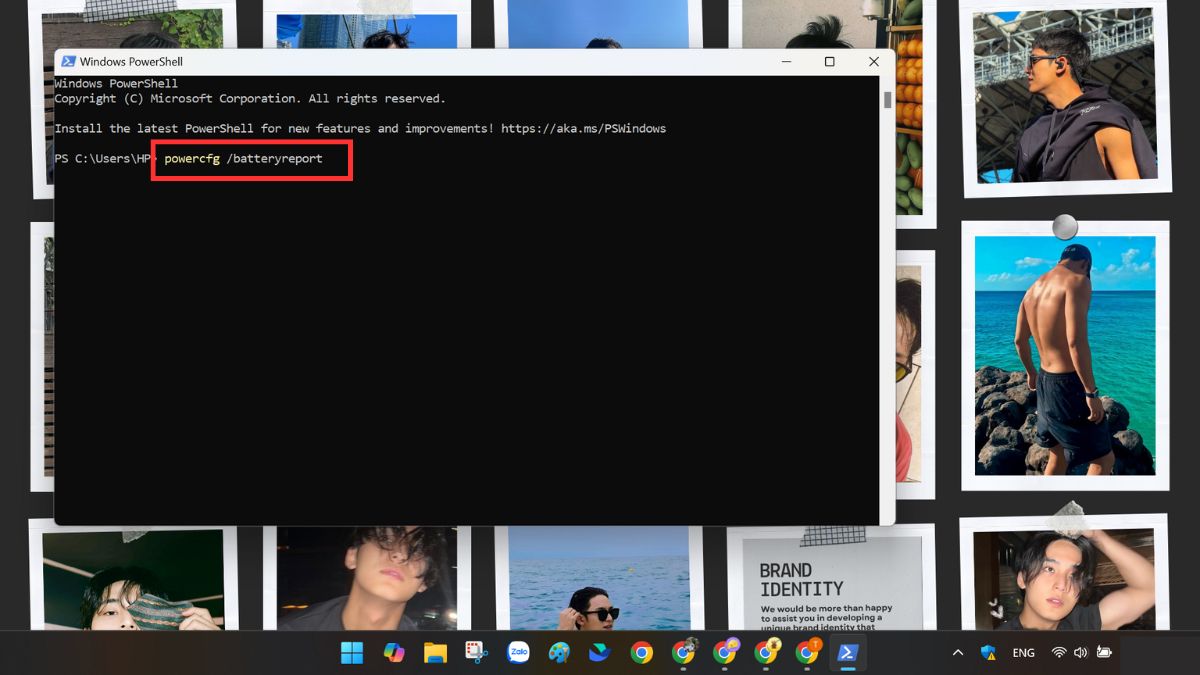 Kiểm tra pin laptop bằng PowerShell bước 2