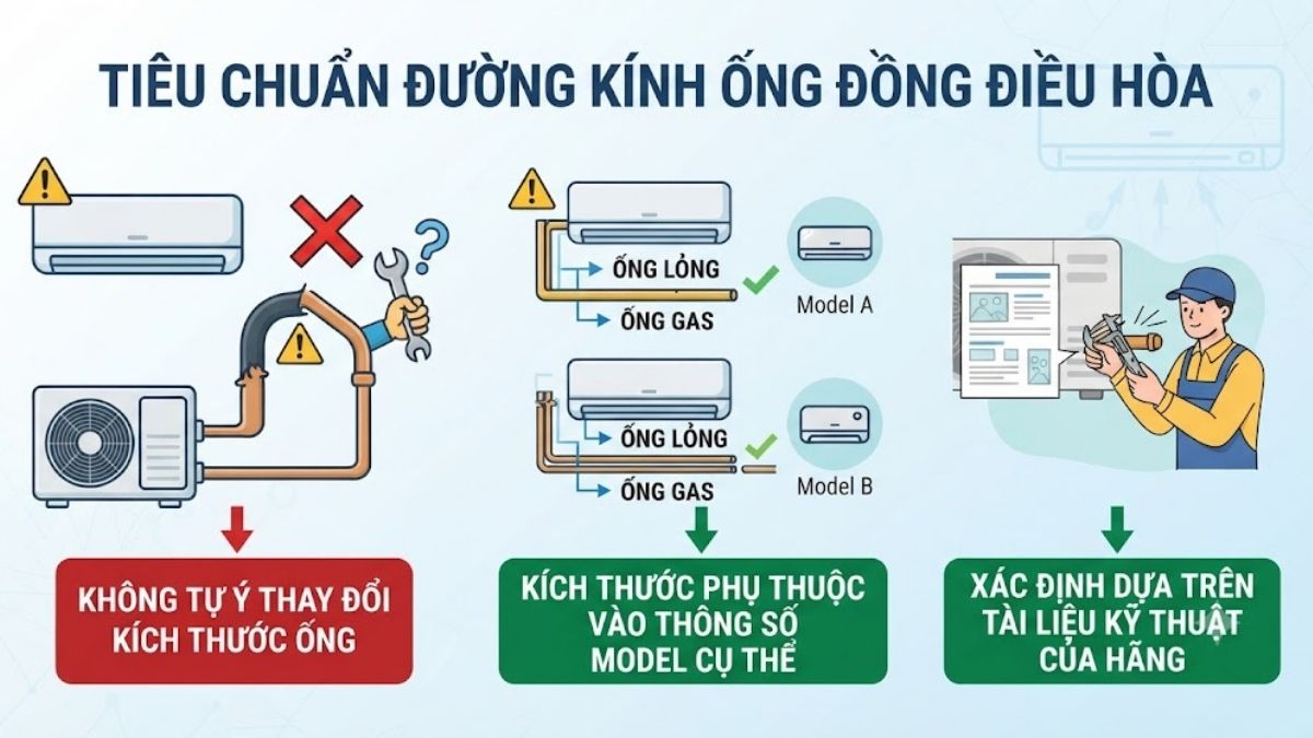 Tiêu chuẩn đường kính ống đồng điều hòa