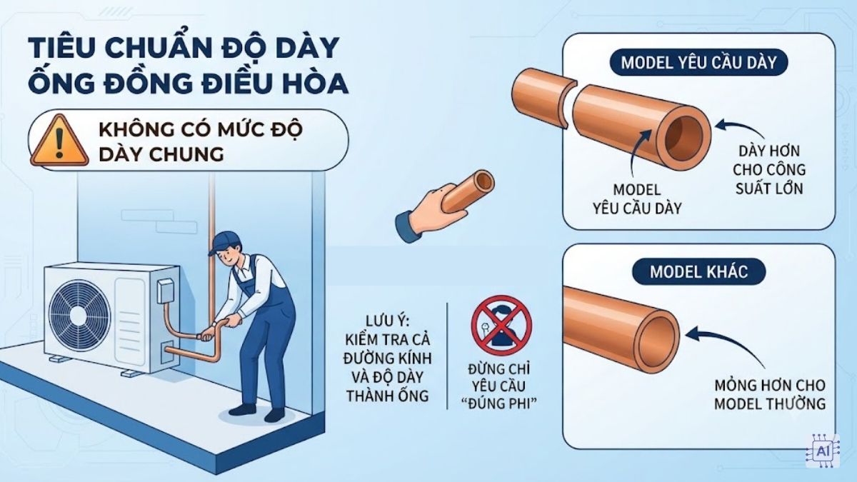 Tiêu chuẩn độ dày ống đồng điều hòa