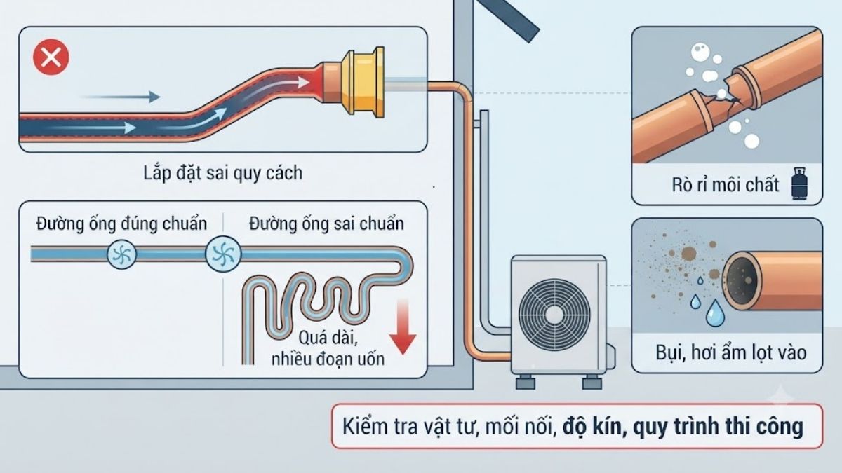 Hậu quả khi lắp đặt ống đồng sai tiêu chuẩn kỹ thuật
