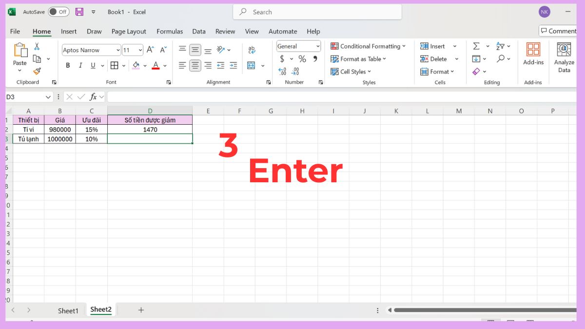 Cách tìm giá trị khi đã có tỉ lệ phần trăm bước 3