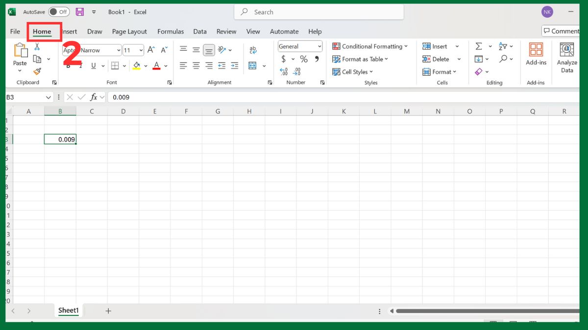 Cách định dạng phần trăm trong Excel chi tiết bước 2