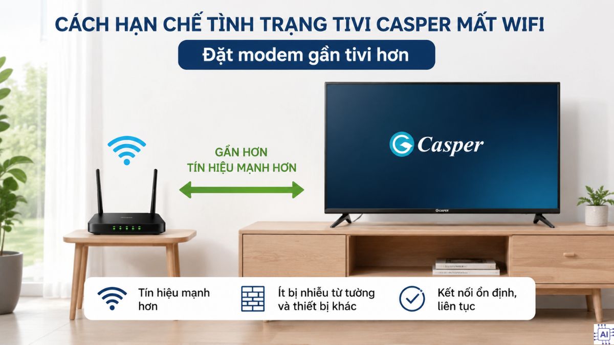 Đặt modem gần tivi hơn