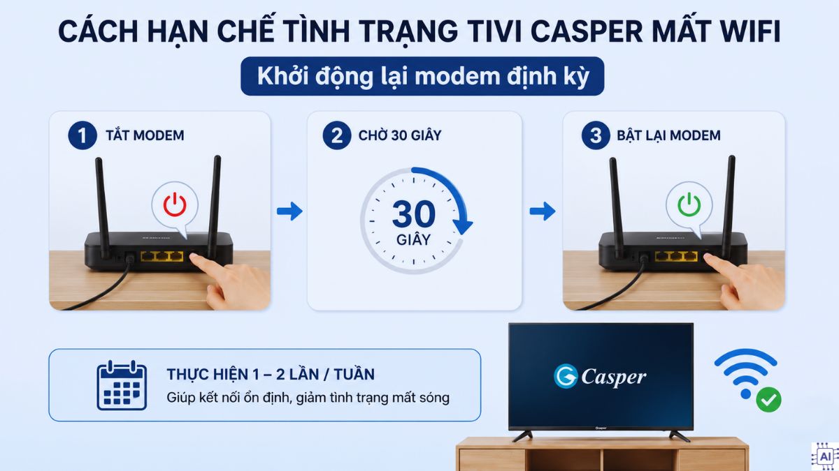 Khởi động lại modem định kỳ