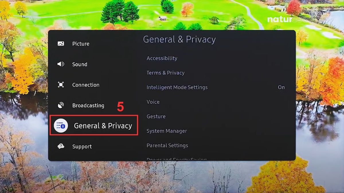 Reset cài đặt tivi Samsung khi cần thiết bước 2