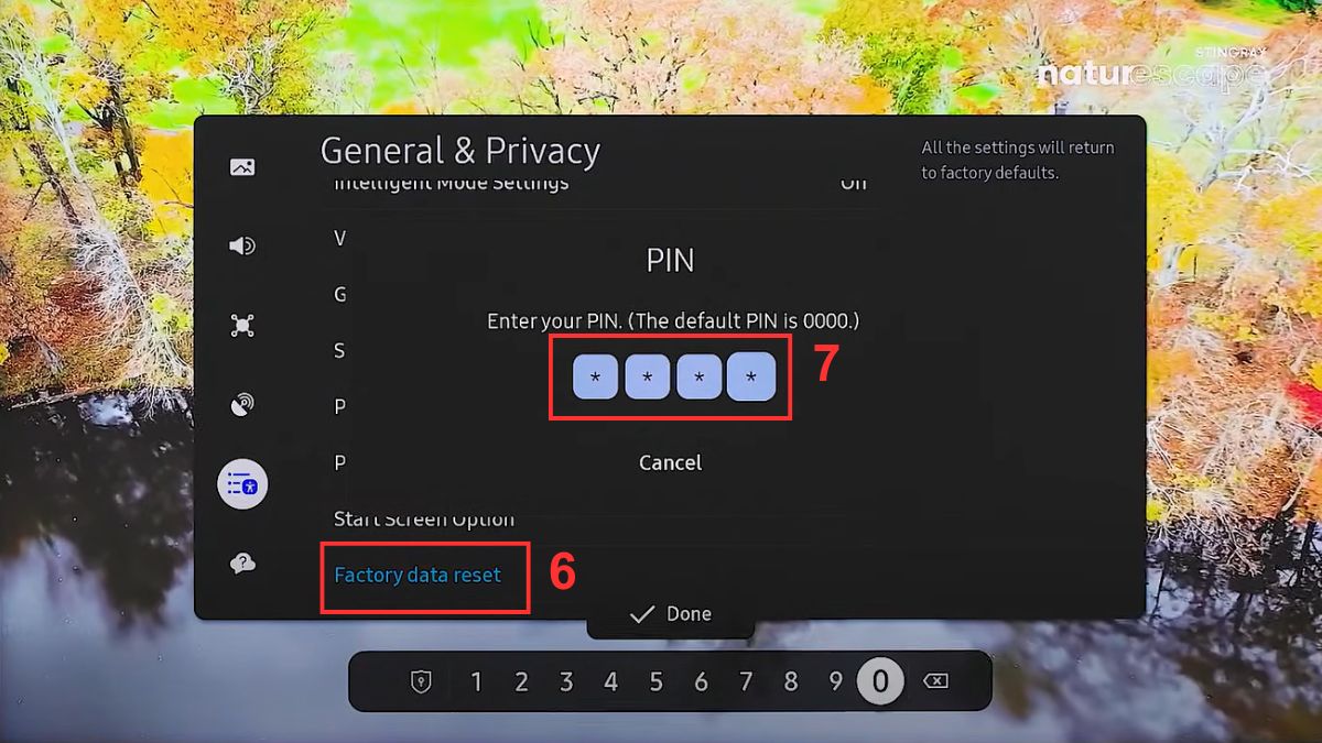 Reset cài đặt tivi Samsung khi cần thiết bước 3