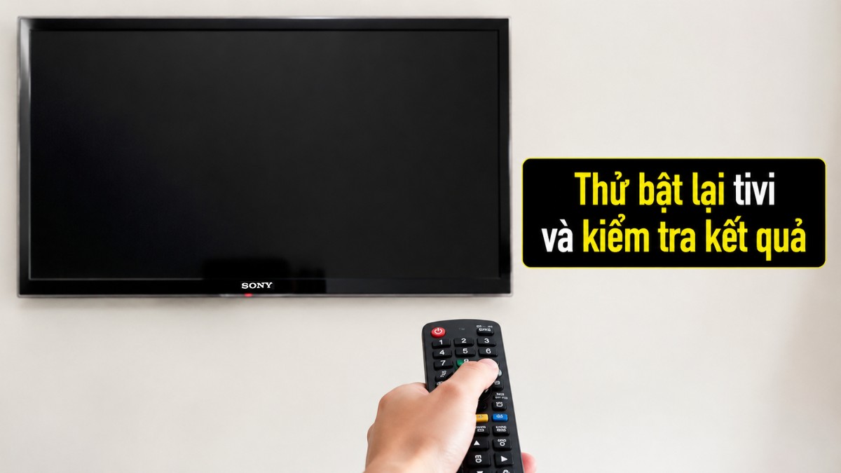Thử bật lại tivi và kiểm tra kết quả