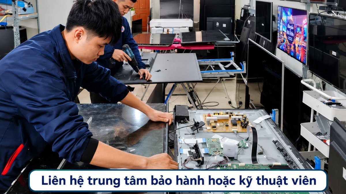 Liên hệ trung tâm bảo hành hoặc kỹ thuật viên