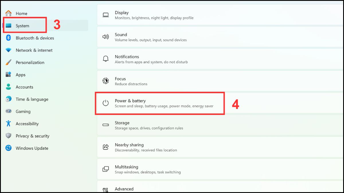 Tắt chế độ tiết kiệm pin của laptop bước 2
