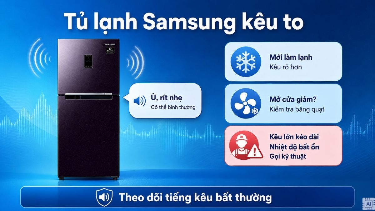 Tủ lạnh Samsung kêu to