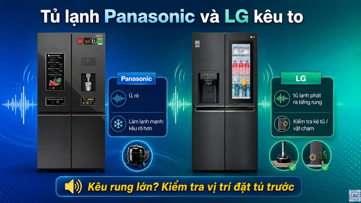 Tủ lạnh Panasonic và LG kêu to