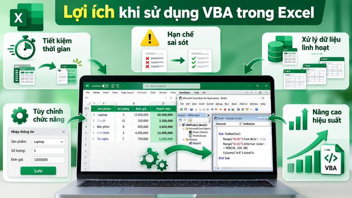 Lợi ích vượt trội khi ứng dụng VBA vào công việc