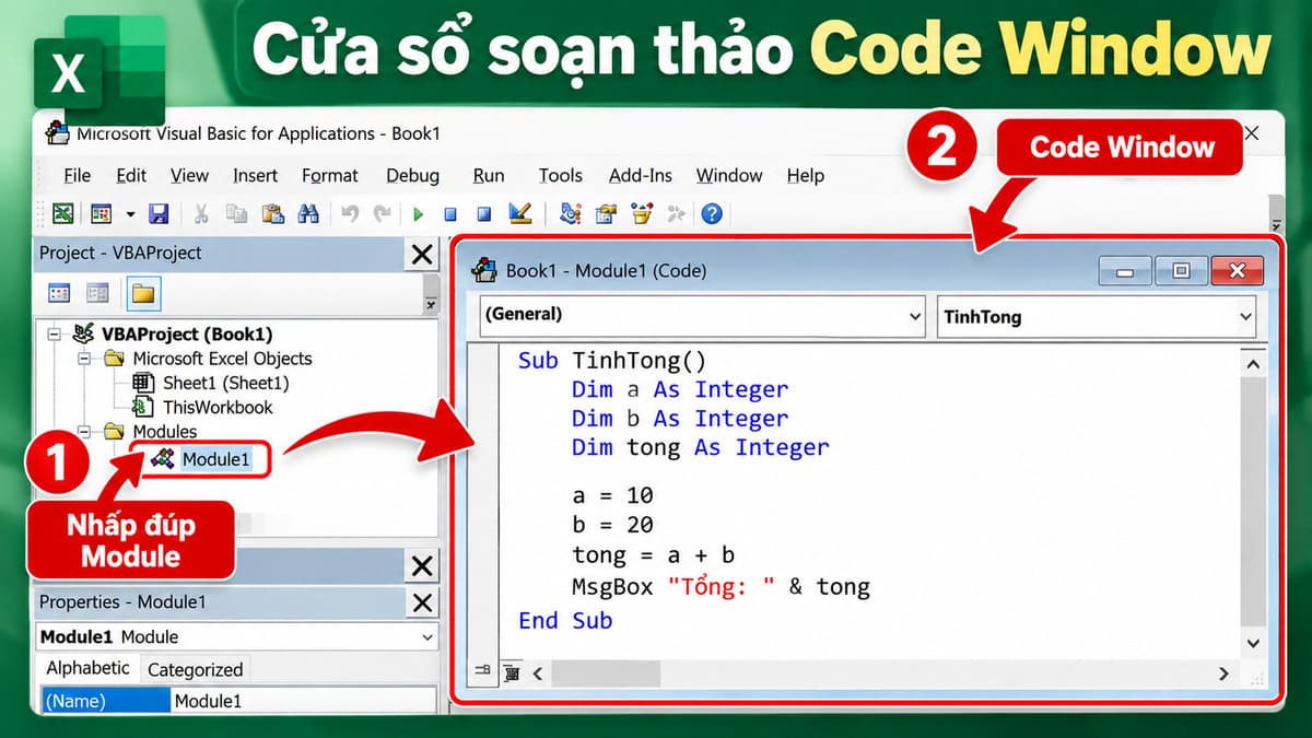 Cửa sổ soạn thảo Code Window