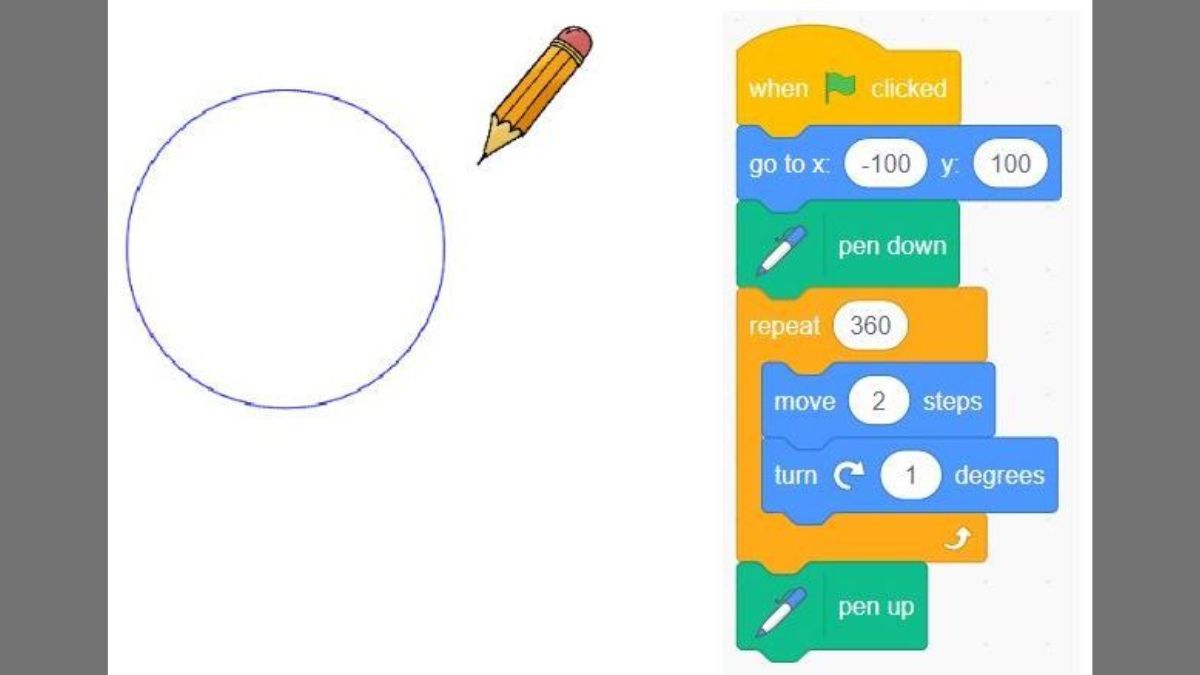 Một số lưu ý khi vẽ hình tròn trong Scratch