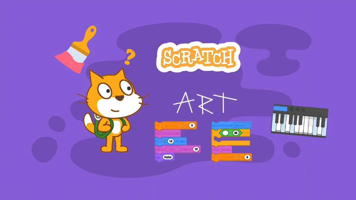 Các khối lệnh cơ bản khi vẽ hình vuông trong Scratch