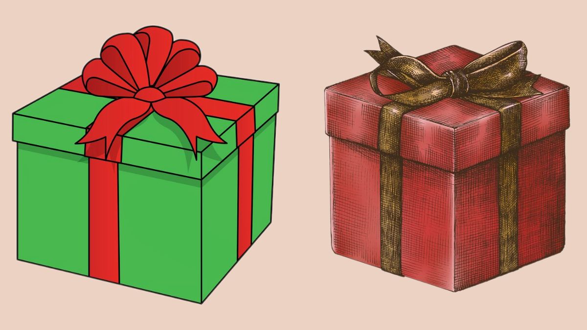 Gợi ý hình vẽ hộp quà Noel đẹp mắt (Mẫu 8)