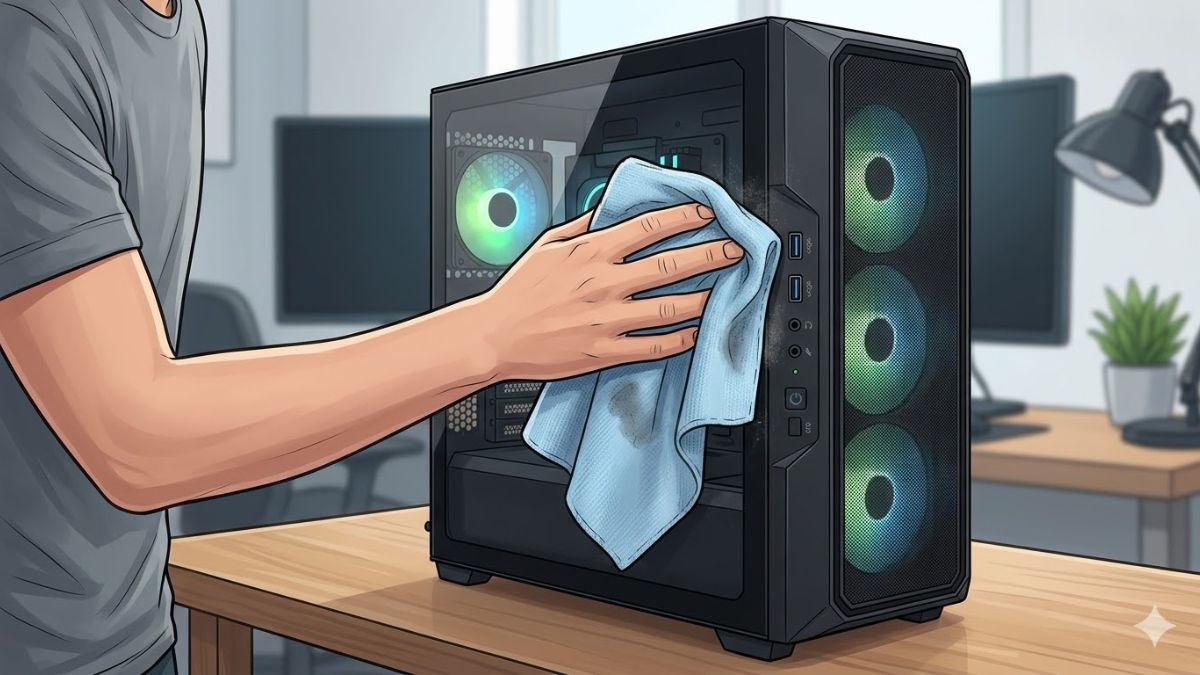 Vệ sinh các bộ phận bên ngoài PC