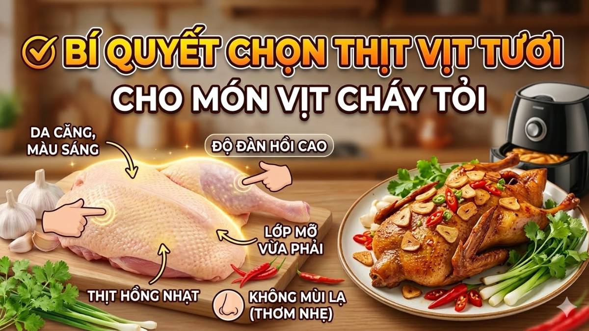 Bí quyết chọn thịt vịt tươi ngon để làm vịt cháy tỏi