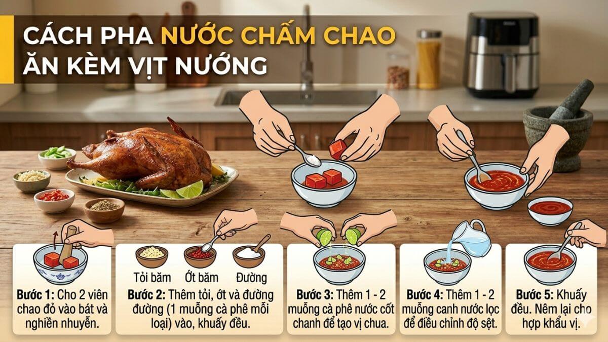 Cách pha nước chấm chao ăn kèm vịt nướng