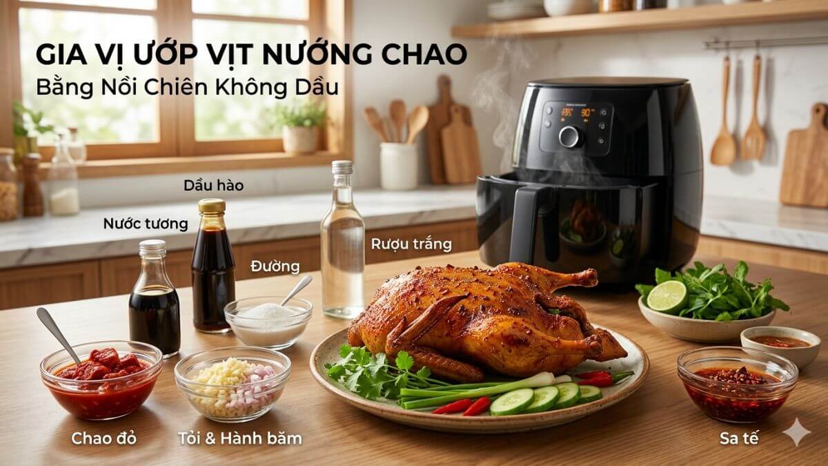 Chuẩn bị gia vị ướp vịt nướng chao