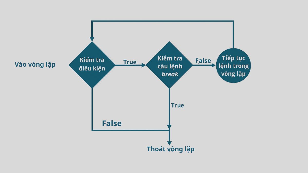 Câu lệnh Break trong vòng lặp while