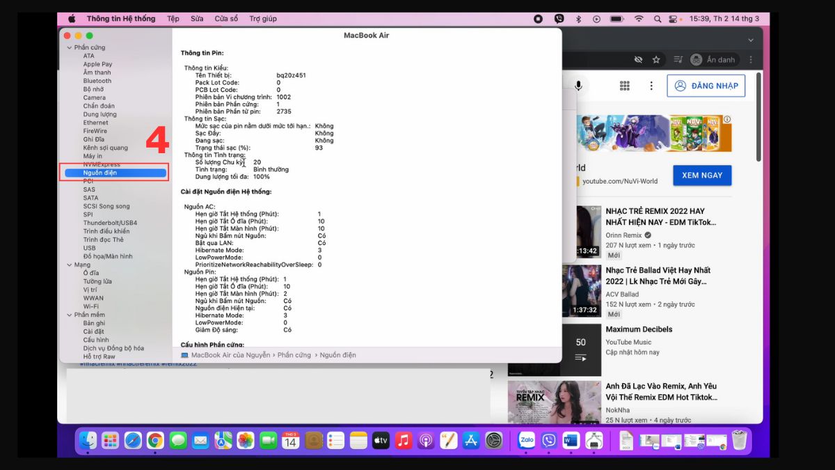 Kiểm tra độ chai pin trên MacBook bước 3