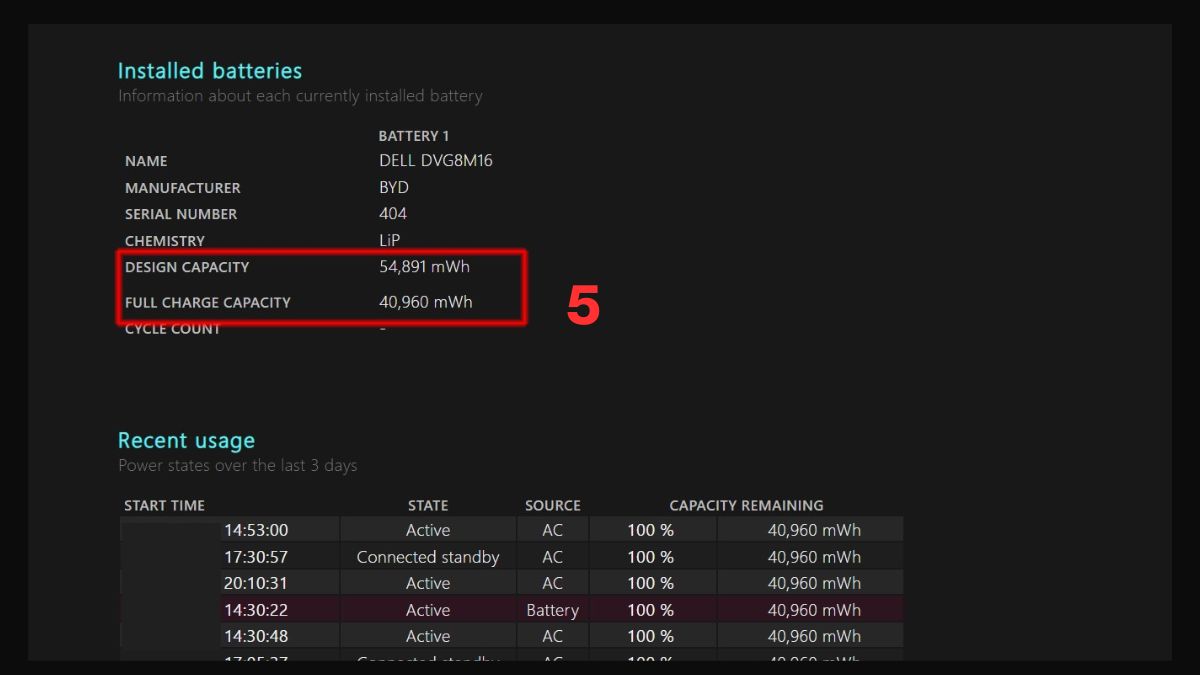 Kiểm tra độ chai pin trên Windows bước 4