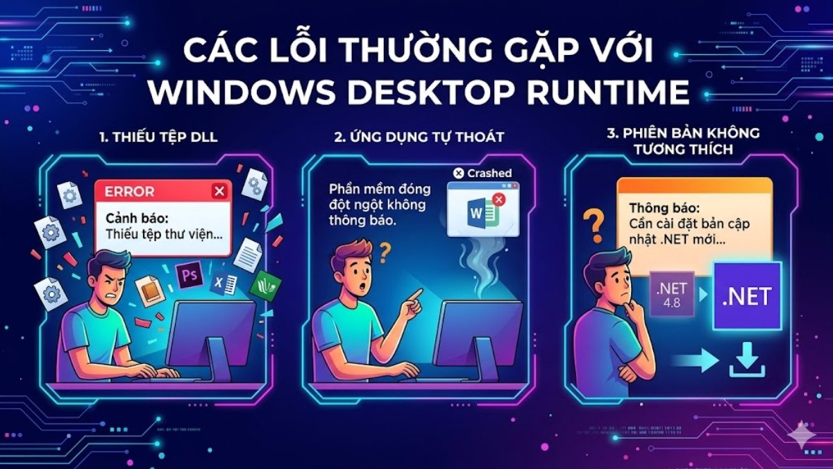Các lỗi thường gặp với Windows Desktop Runtime