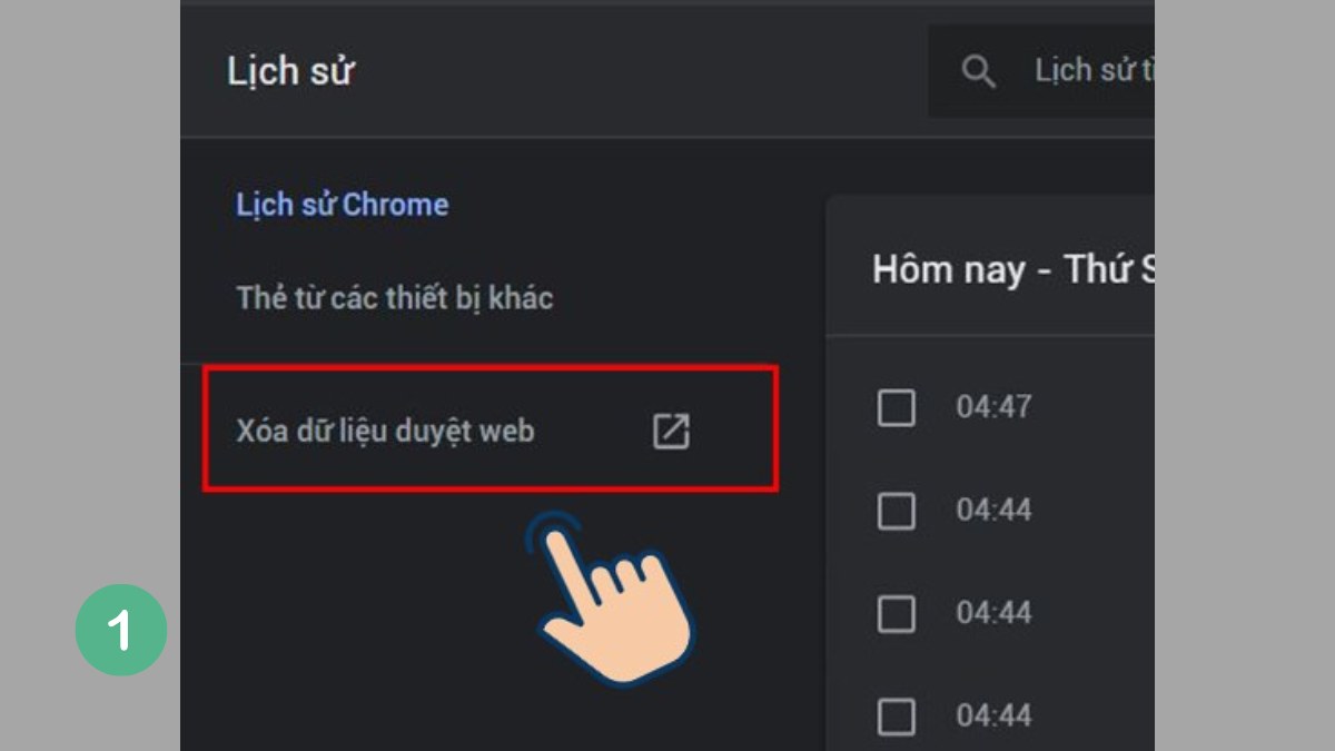 Cách xóa Cache trên trình duyệt Chrome bước 1 (Hình minh họa)