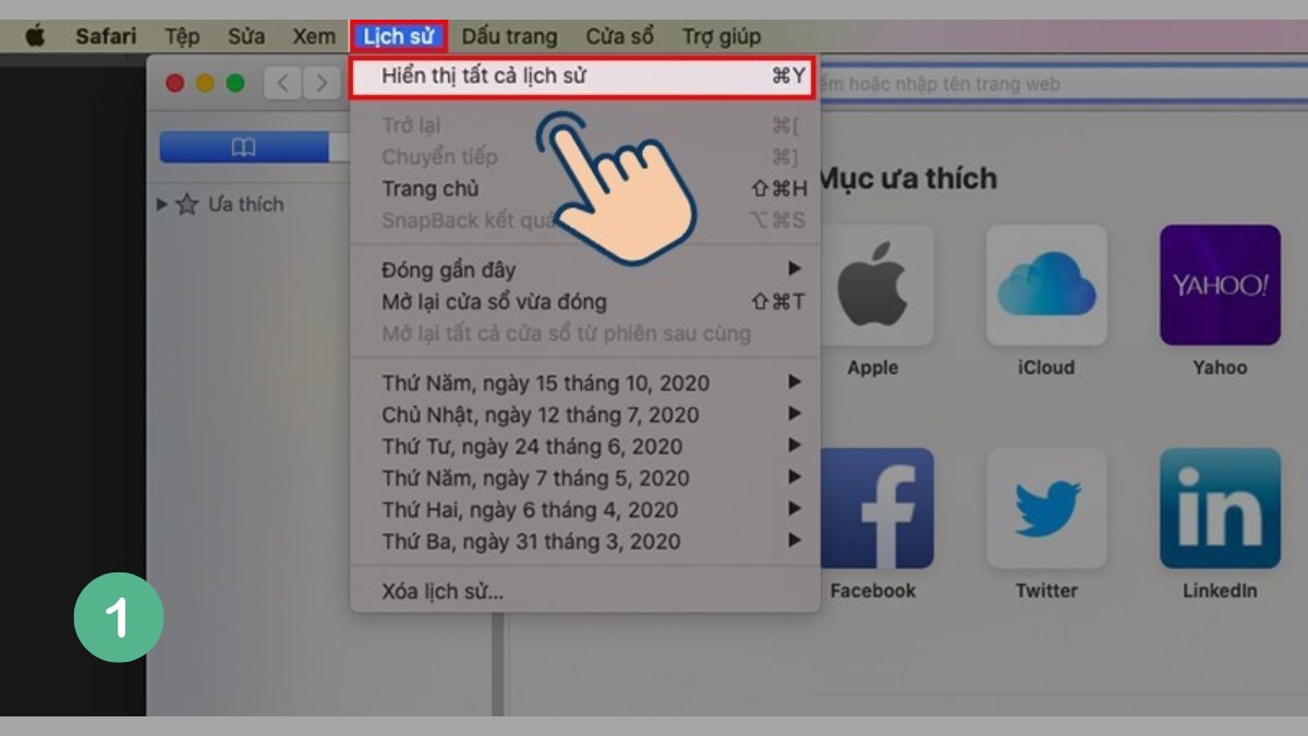 Xóa Cache trên trình duyệt Safari bước 1 (Hình minh họa)