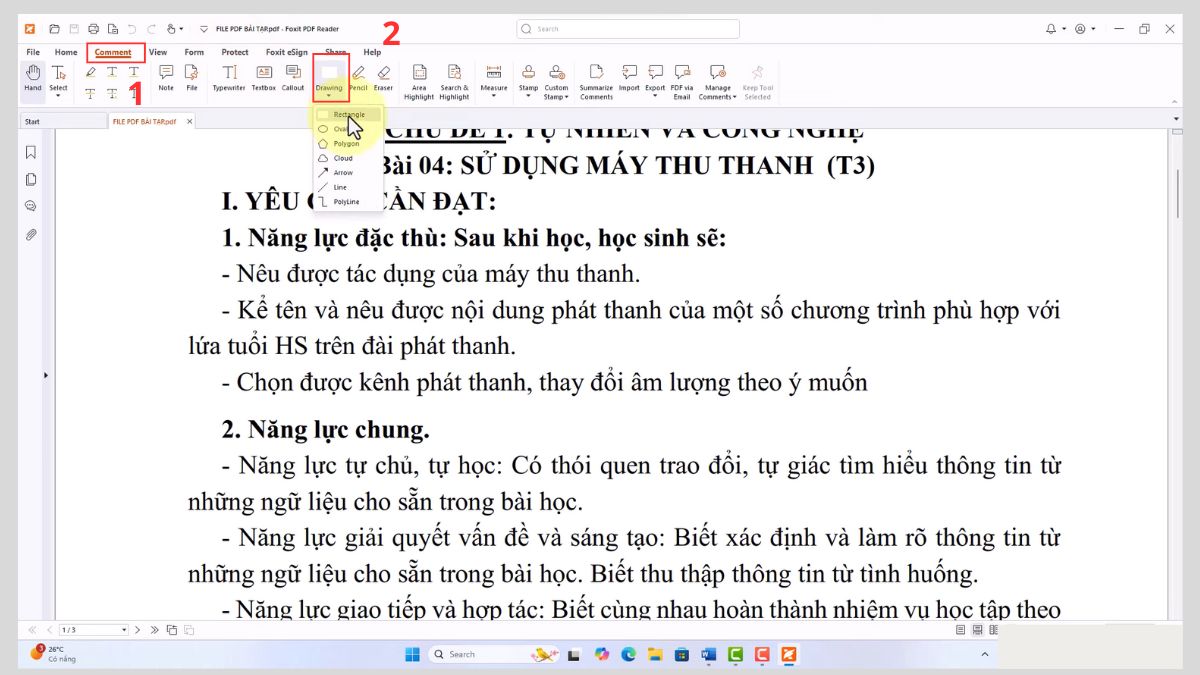 Xóa chữ trong PDF bằng Foxit Reader bước 1