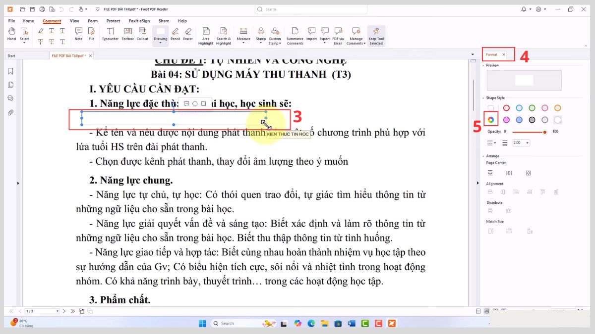 Xóa chữ trong PDF bằng Foxit Reader bước 2