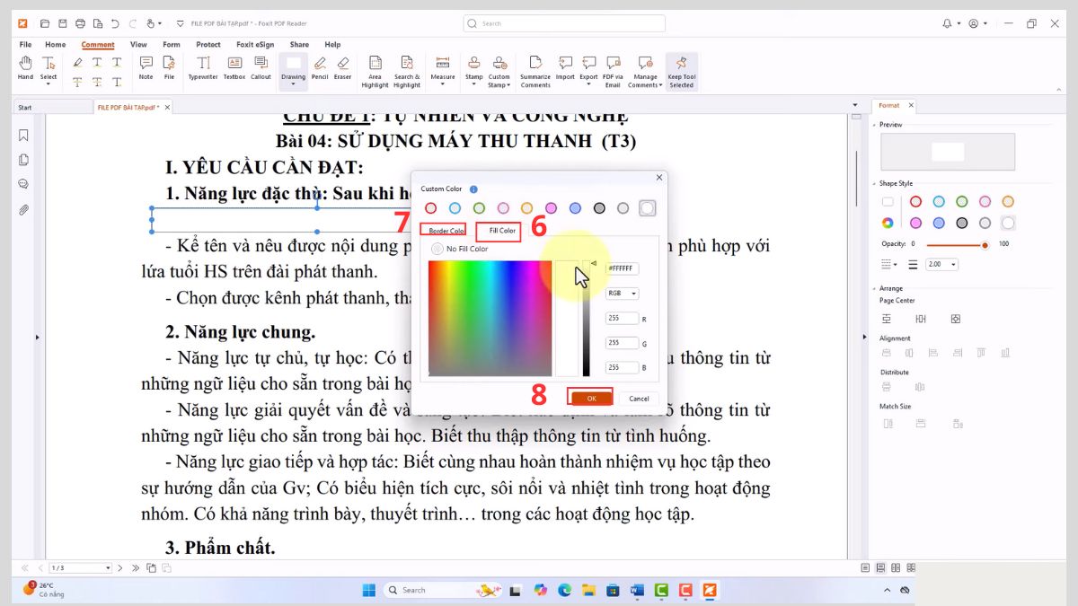Xóa chữ trong PDF bằng Foxit Reader bước 3