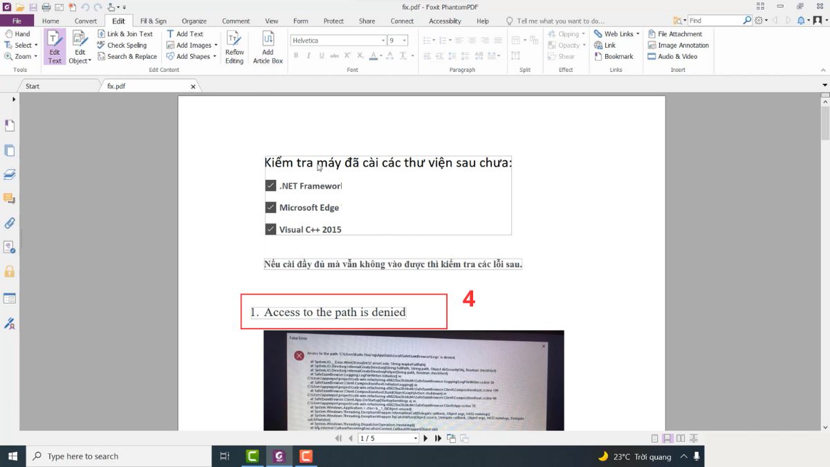 Xóa chữ trong PDF bằng Foxit Phantom PDF bước 3