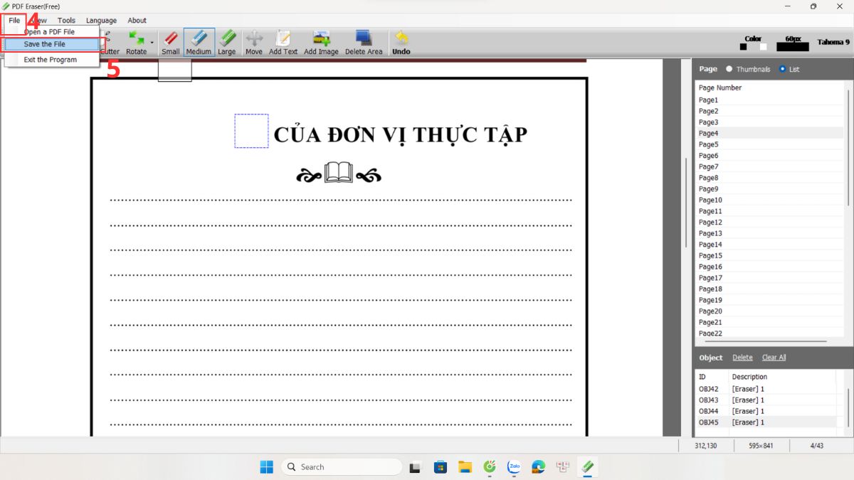 Xóa chữ trong PDF bằng PDF Eraser bước 3
